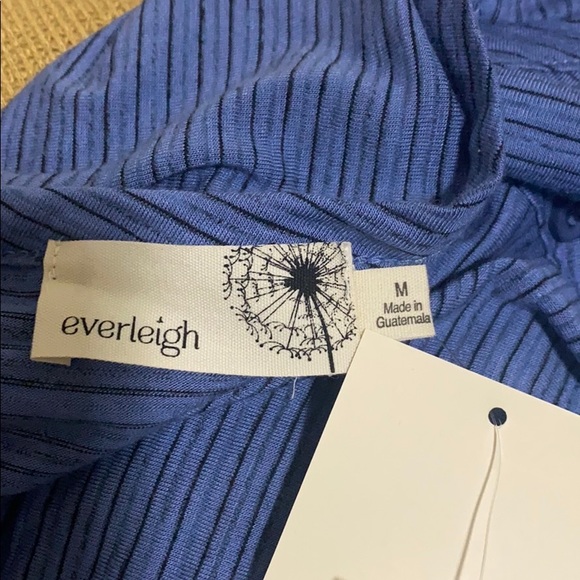 Everleigh Blue Stripe Front Button Tie front Tee - Picture 3 of 4